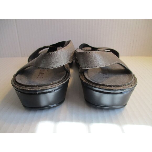 *aravon Taupe Gray Hoop T-Strap Sandal Leather Upper Open Toe - Picture 6 of 11